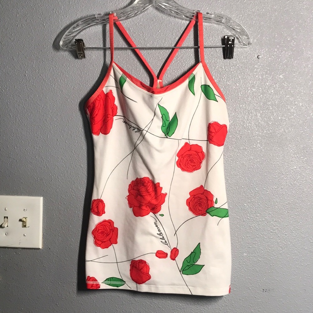 Lululemon Athletica Tops Rare Lululemon 68‎ Athletic Rose Top size 4